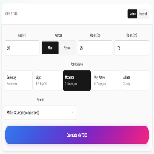 Tdee Calculator screenshot