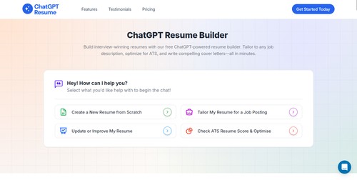 ChatGPT Resume Home Page