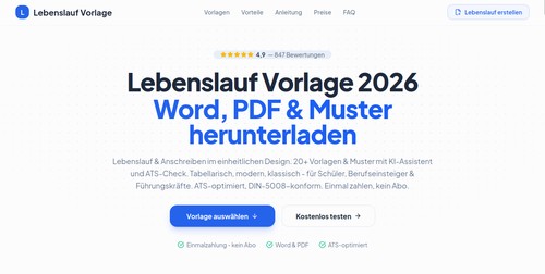 Lebenslauf Vorlage Home Page