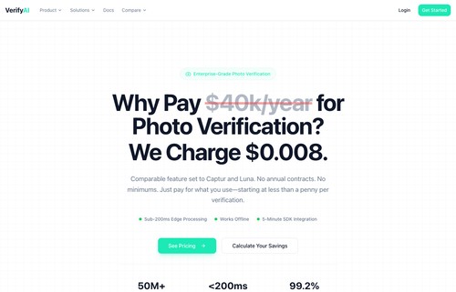 VerifyAI photo-verification platform for fleet inspections, visual compliance, and operational image review.