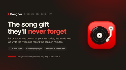 SongFor - Personalized Song Gift screenshot