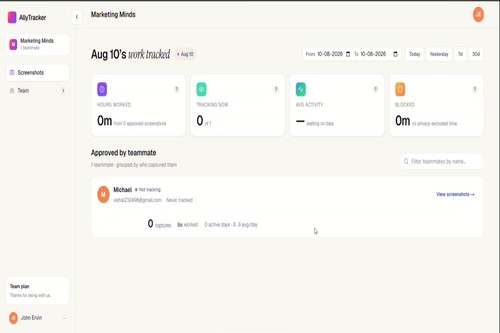 Employer or Manager side dashboard