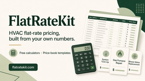 FlatRateKit flat-rate pricing calculator and HVAC price-book resources.