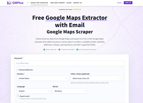Free Google Maps Extractor & Scraper with Email G screenshot