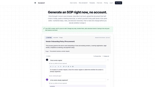 Sendabrief screenshot