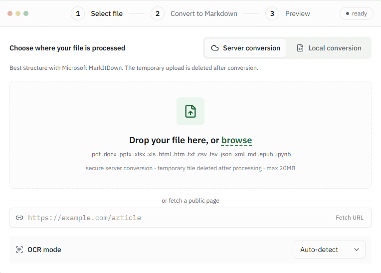 MarkItDown Online screenshot
