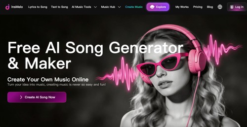 Create your own music from lyrics, text, or images with official InsMelo's free AI song generator & maker online.