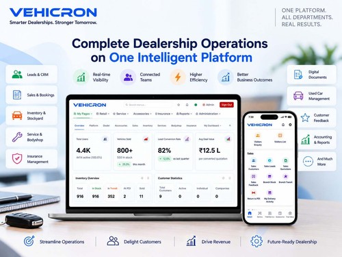 Vehicron is an advanced Automotive Dealership Management System designed to connect, digitalize, and simplify the complete operations of dealership.