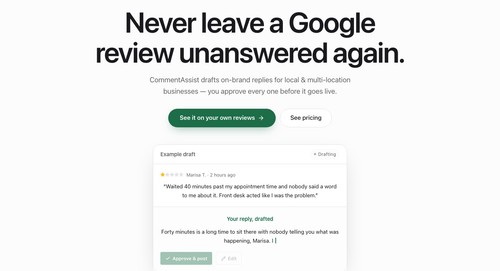 A drafted reply waiting for owner approval before it posts