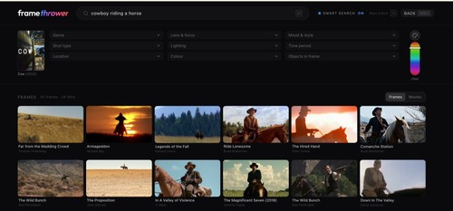 Search film stills by visual details and natural-language descriptions.