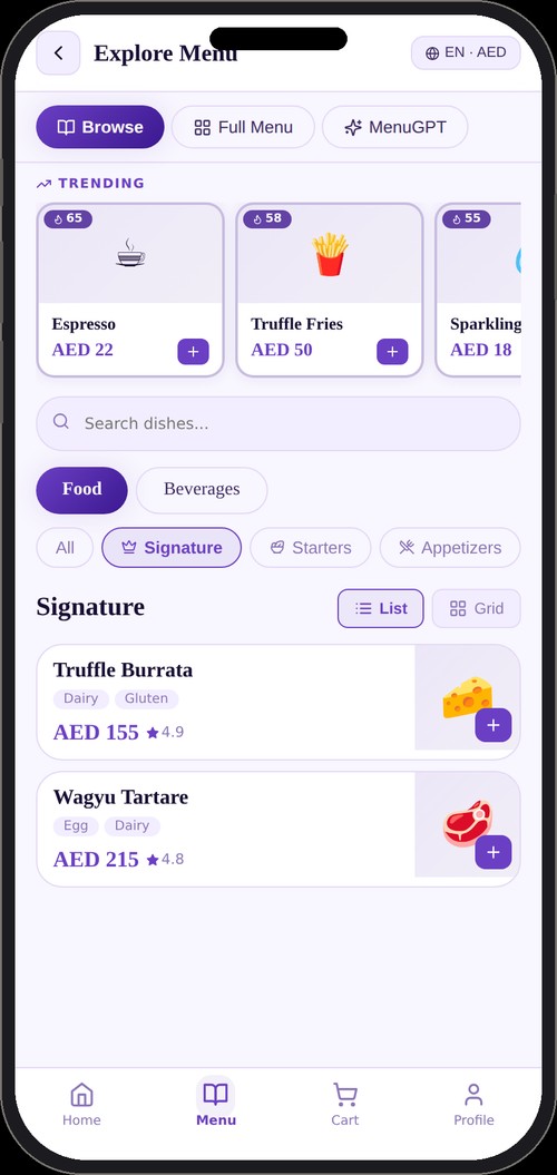 digital menu