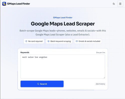 GMaps Lead Finder screenshot
