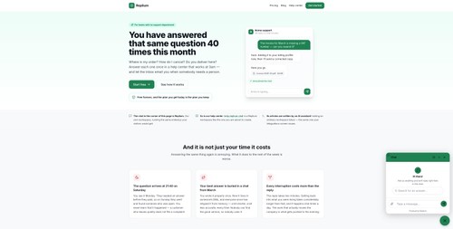 The live chat widget on our own site - the same embed.js a visitor gets, with article search built into the chat.