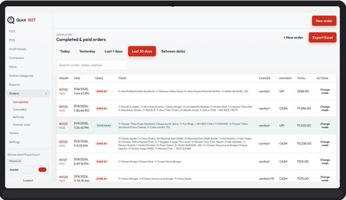 Completed Paid orders comprehensive reporting and excel download.