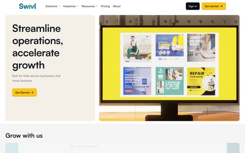 Swivl homepage - AI-powered field service management platform