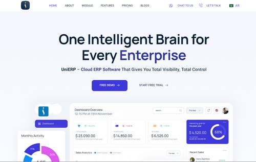 UniERP.io screenshot