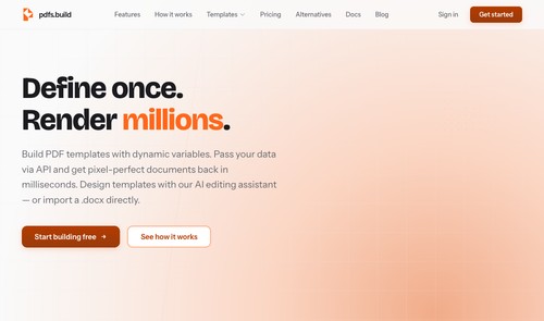 AI template editor with live PDF preview