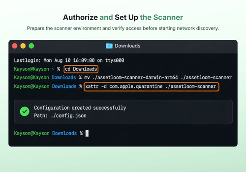 Prepare the scanner environment and verify access before starting network discovery.