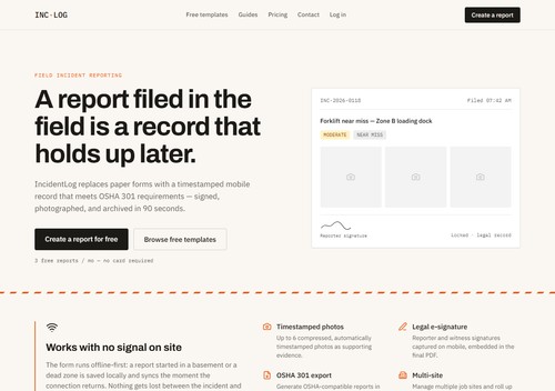 A filed incident report — timestamped, photographed, signed by the reporter, and locked as a legal record.