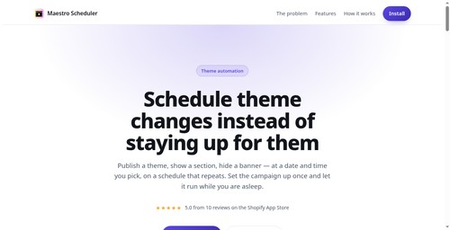 Product Maestro lets Shopify merchants schedule bulk product and collection updates, including prices, inventory, tags, status, SEO, and sales channel