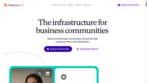 MatchroomOS homepage - the infrastructure for business communities