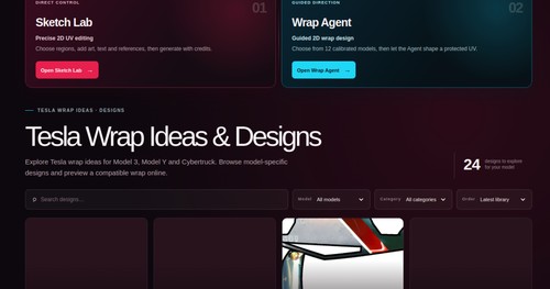 Tesla Wrap Gallery screenshot
