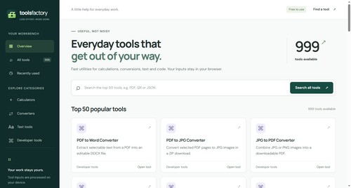 Tools Factory screenshot