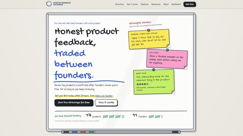 Startup Feedback Exchange screenshot