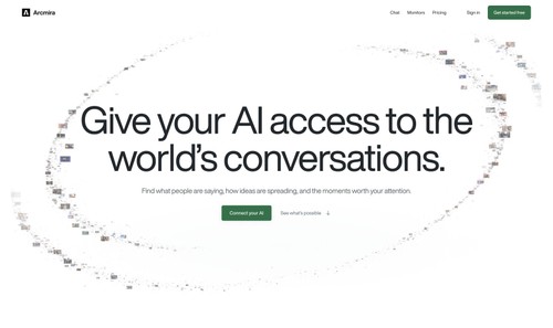 Arcmira product tour: research public conversations with your AI.