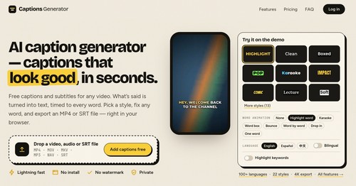 Captions Generator screenshot