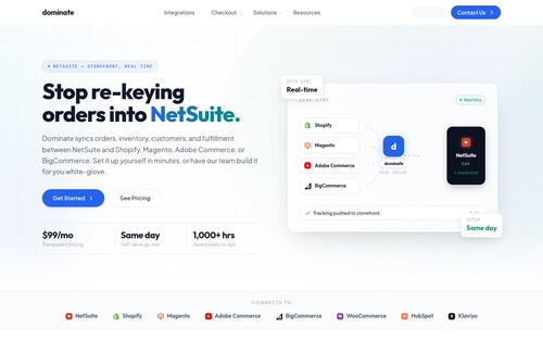 Dominate home page