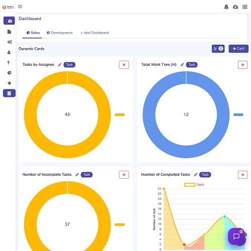 One AI-powered platform for CRM, projects, automation, KPIs, time tracking, analytics, and team collaboration.