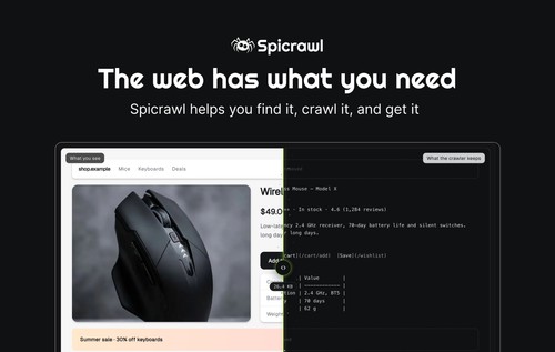 Use spicrawl to web data extraction