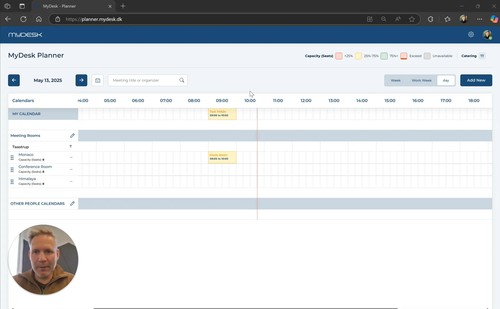MyDesk Planner – meeting room and catering overview