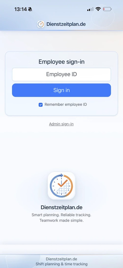 Employee sign-in