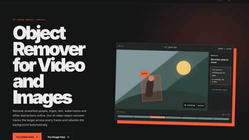 ObjectRemover homepage. Remove unwanted people, logos, text, and watermarks online.