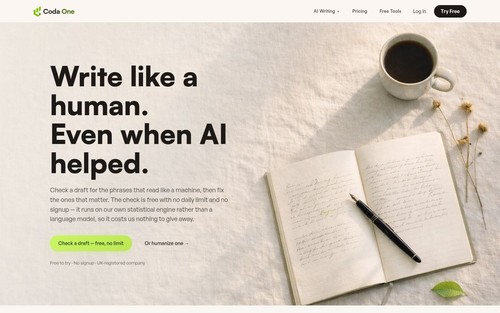 Coda One home page